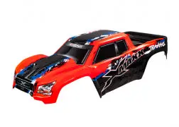 Body, X-Maxx®, Red (Painted, Decals Applied) (Assembled With Front & Rear Body Mounts, Rear Body Support, And Tailgate Protector) 1