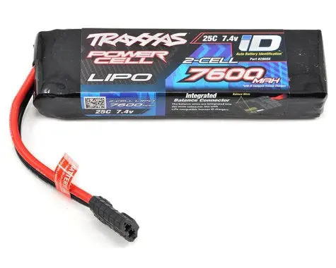 Traxxas 2S 7.4V 7600Mah 25C Lipo Power Cell Battery With Id Plug - Tra2869x 1