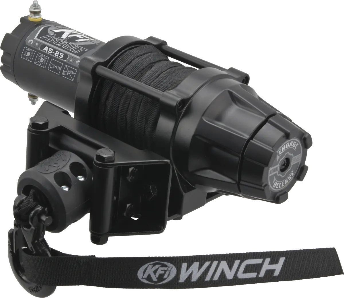 Kfi Assault Winch 2500 Lb Synthetic Cable Universal Atv - As-25 1