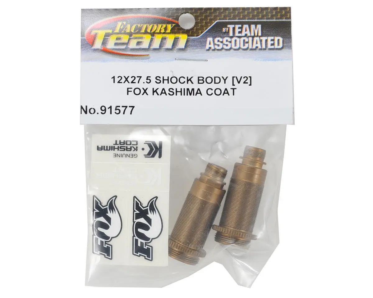 Team Associated Factory Team Fox Kashima Coated 12X27.5Mm V2 Shock Body (2) (Front Truck/Buggy Rear) 2