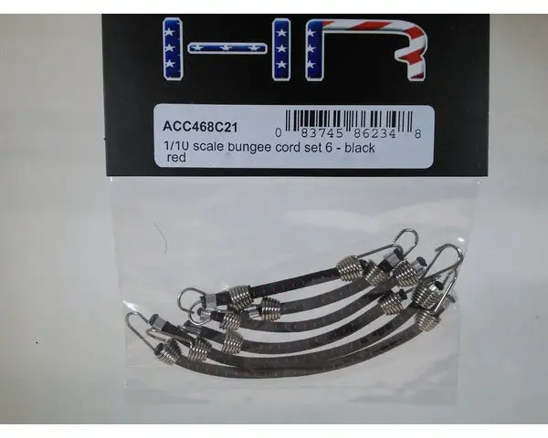 Hot Race 1/10 Scale Elastic Cord Set (6) Black W/ Red 2