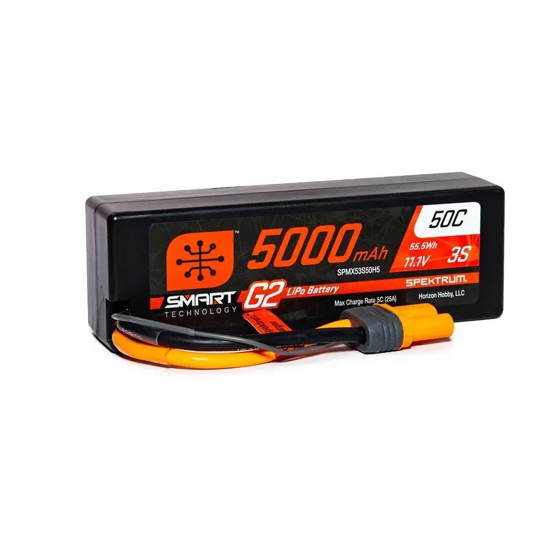 11.1V 5000Mah 3S 50C Smart G2 Hardcase Lipo Battery Ic5 - Spmx53s50h5 1