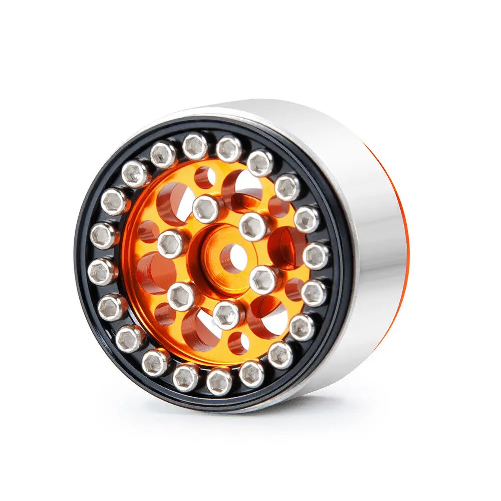 Axial Scx24 Aluminum Beadlock Rims Orange Black - Trc-113 1