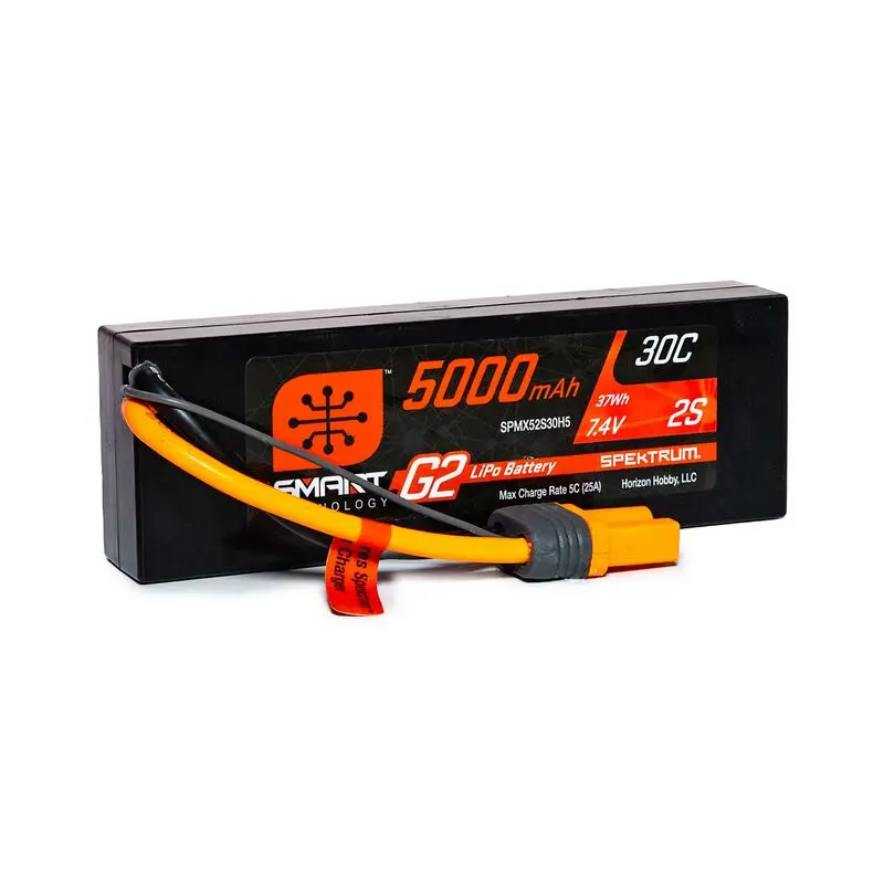 7.4V 5000Mah 2S 30C Smart G2 Hardcase Lipo Battery Ic5 - Spmx52s30h5 1