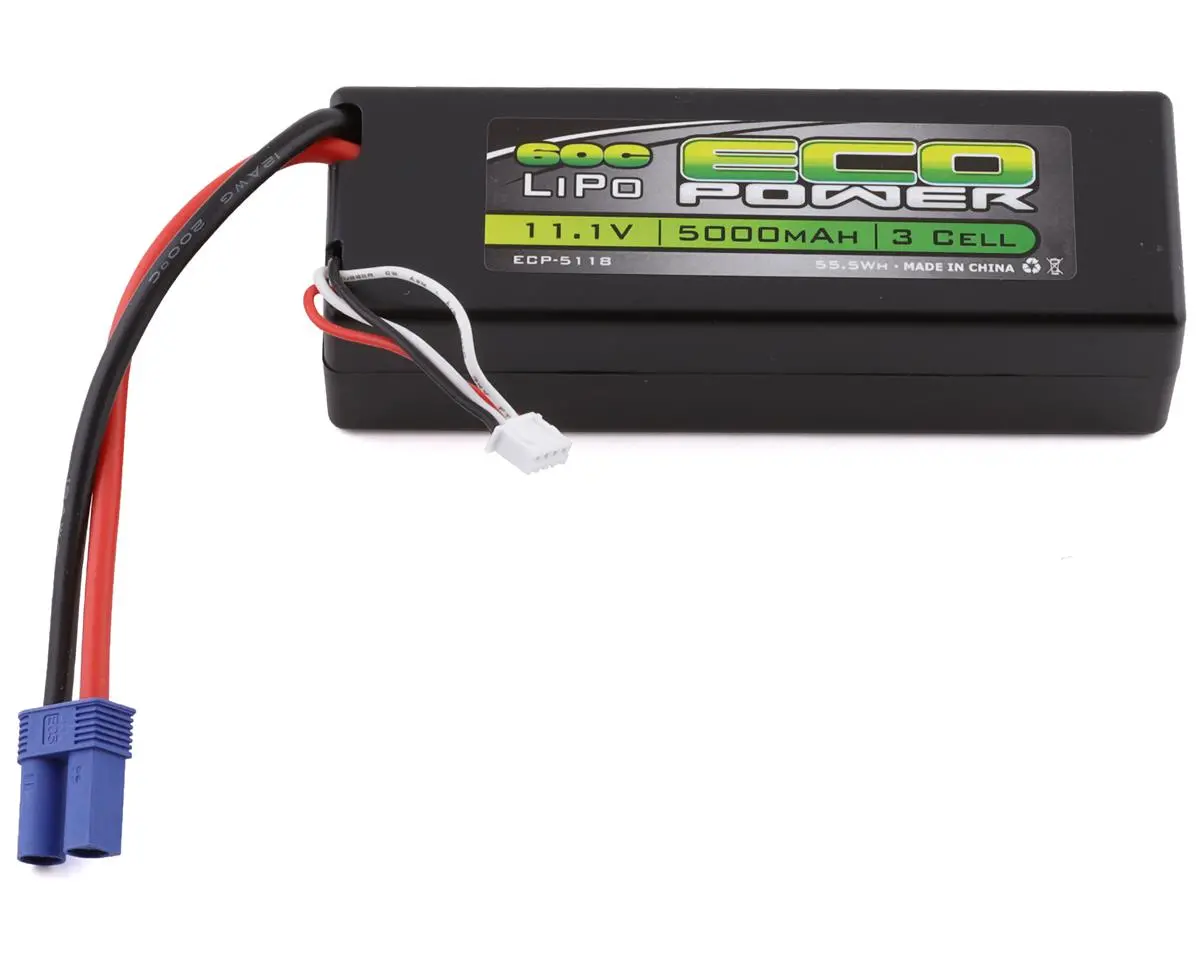 Ecopower "Basher" 3S 60C Hard Case Lipo Battery W/Ec5 11.1V/5000Mah - Ecp-5118 1