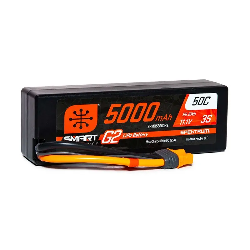 11.1V 5000Mah 3S 50C Smart G2 Hardcase Lipo Battery Ic3 - Spmx53s50h3 1