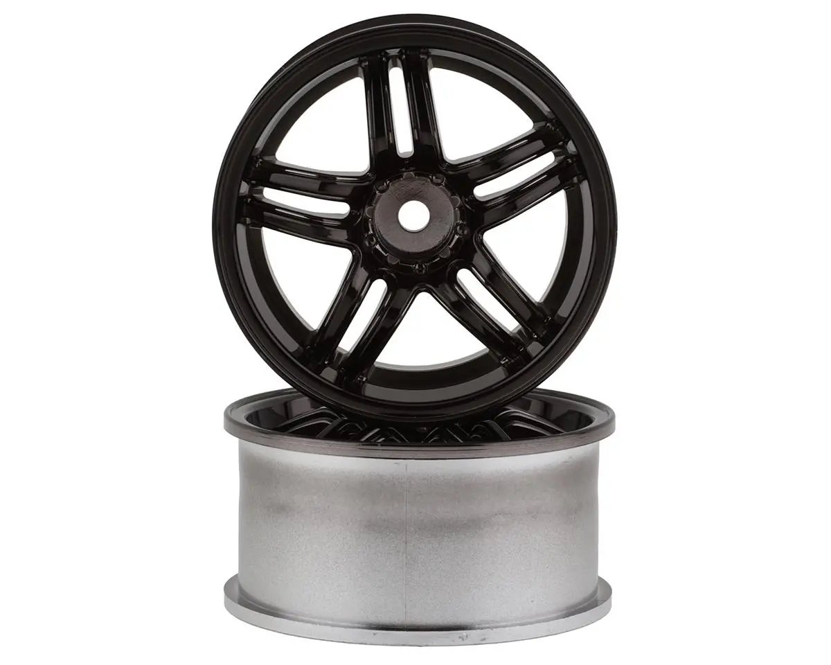Rc Art Evolve 33-R 5-Split Spoke Drift Wheels Clear Black 2 6Mm Offset W/12Mm Hex - Rca-Art-4506Cbl 1