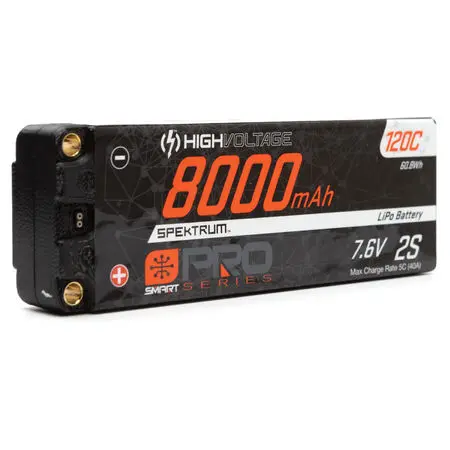 Spmx82s120ht 7.6V 8000Mah 2S 120C Smart Pro Race Hardcase Lihv Battery: Tubes, 5Mm 1