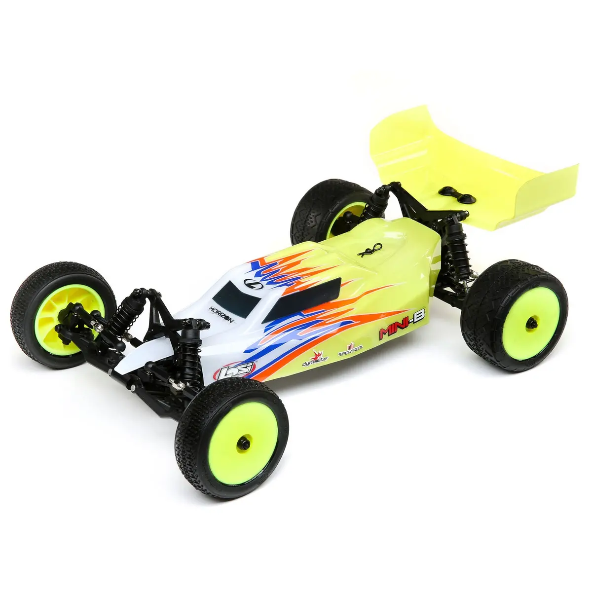 1/16 Mini-B 2Wd Buggy Brushed Rtr, Yellow/White - Los01016t3 1