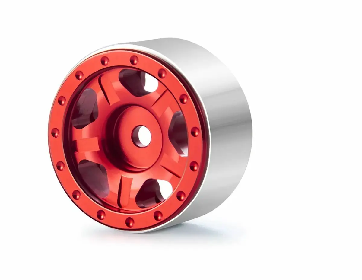 Axial Scx24 Aluminum Beadlock Rims 5 Spoke Red - Trc-114 1