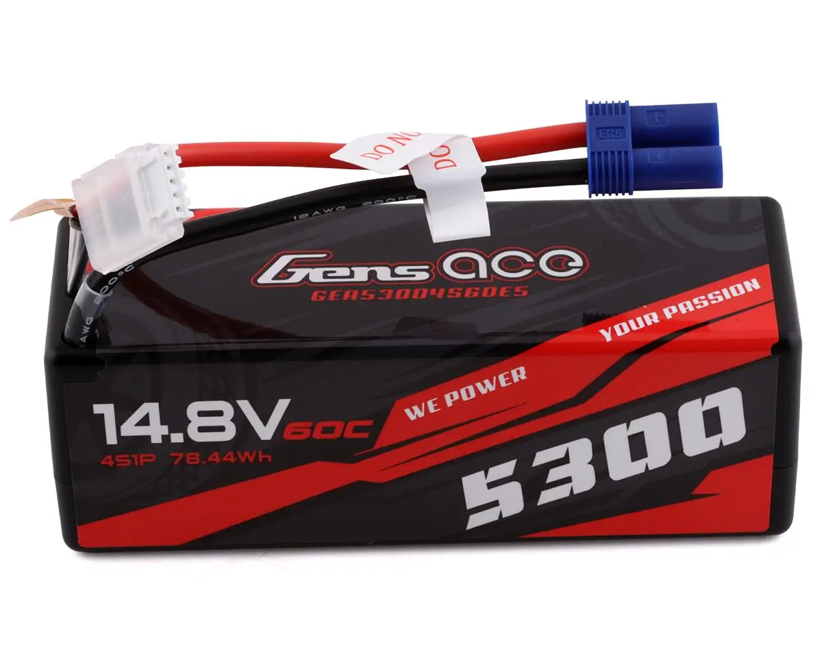 Gens Ace 4S Lipo Battery 60C (14.8V/5300Mah) W/Ec5 Connector - Gea53004s60e5 1