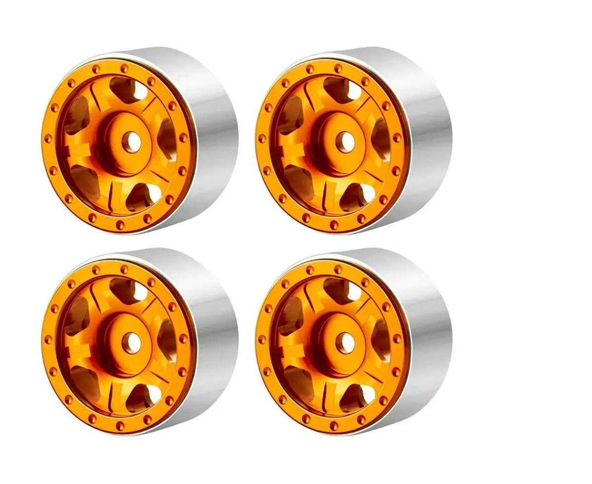 Axial Scx24 Aluminum Beadlock Rims 5 Spoke Orange - Trc-115 2