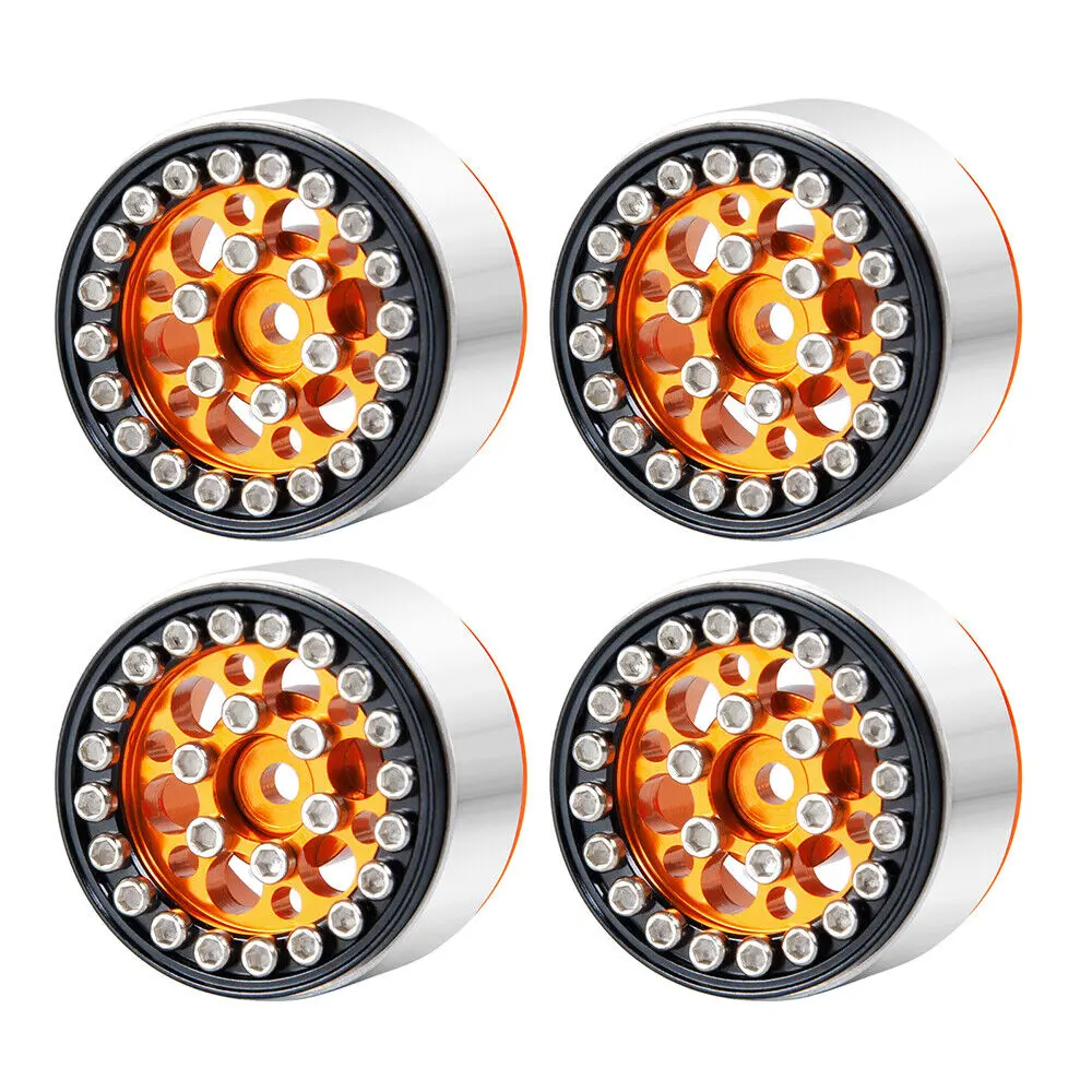 Axial Scx24 Aluminum Beadlock Rims Orange Black - Trc-113 2