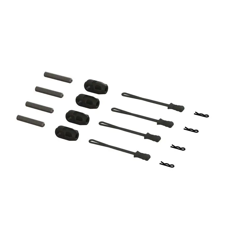 Arrma Brace Rod Ends With Pins And Retainers (4) - Ara320477 1