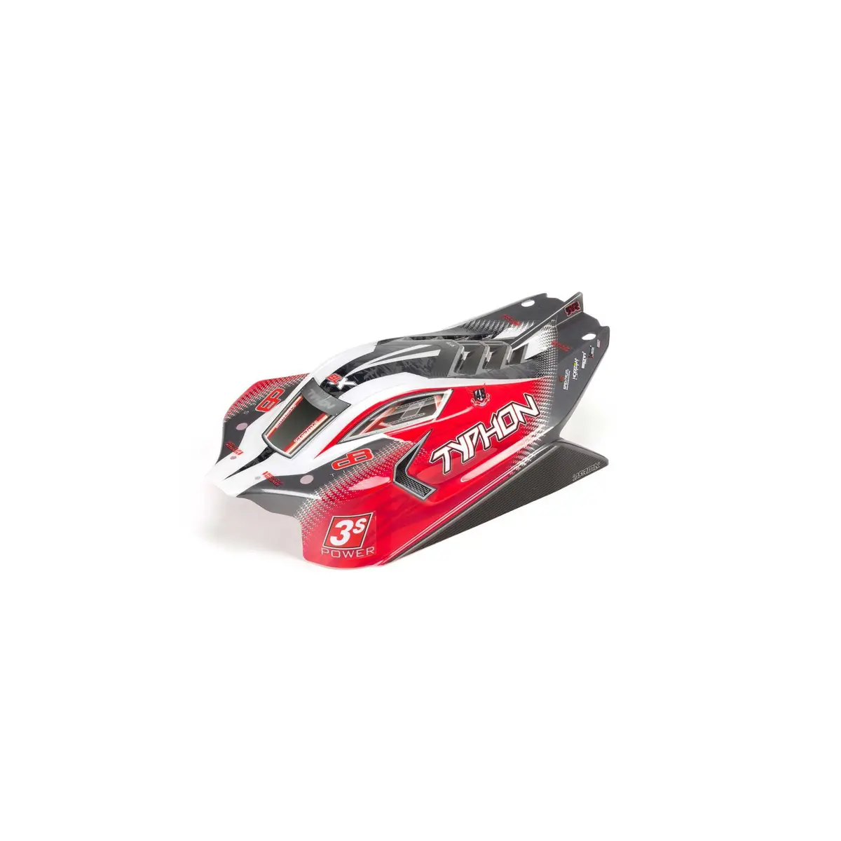 1/8 Painted And Trimmed Body With Decals Red Typhon 4X4 Blx - Ara402274 1