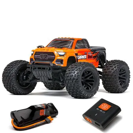 1/10 Granite 4X2 Boost Mega 550 Brushed Monster Truck Rtr With Battery & Charger Orange - Ara4102sv4t1 1