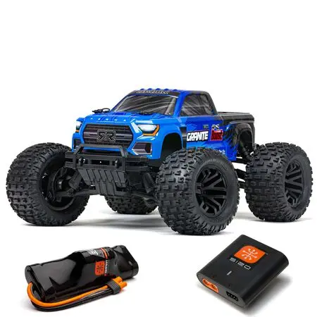 1/10 Granite 4X2 Boost Mega 550 Brushed Monster Truck Rtr With Battery & Charger, Blue - Ara4102sv4t2 1