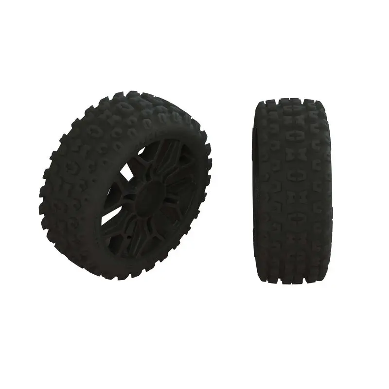 1/8 2Ho Front/Rear 3.3 Pre-Mounted Tires 17Mm Hex Black (2) - Ara550057 1