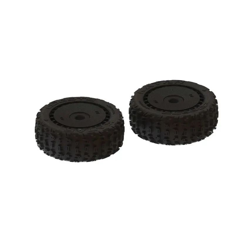1/8 Dboots Front/Rear 3.3 Pre-Mounted Tires, 17Mm Hex, Black (2): Katar B 6S 1