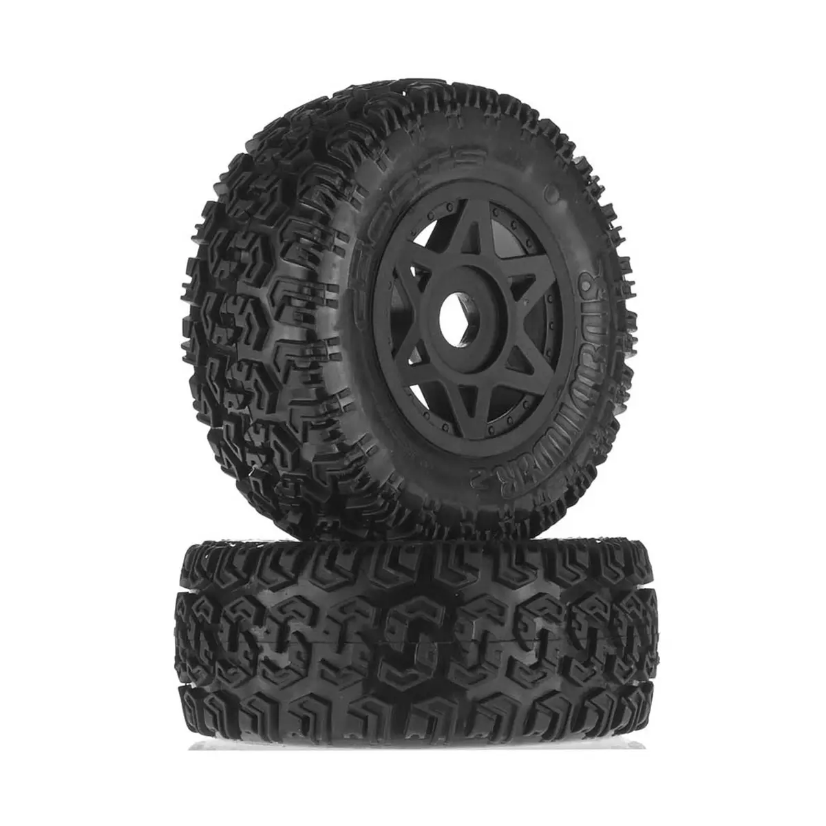 Arrma 1/10 Dboots Sidewinder 2 Front/Rear 2.2/3.0 Pre-Mounted Tires, 17Mm Hex, Black (2): 6S - Arac9422 1