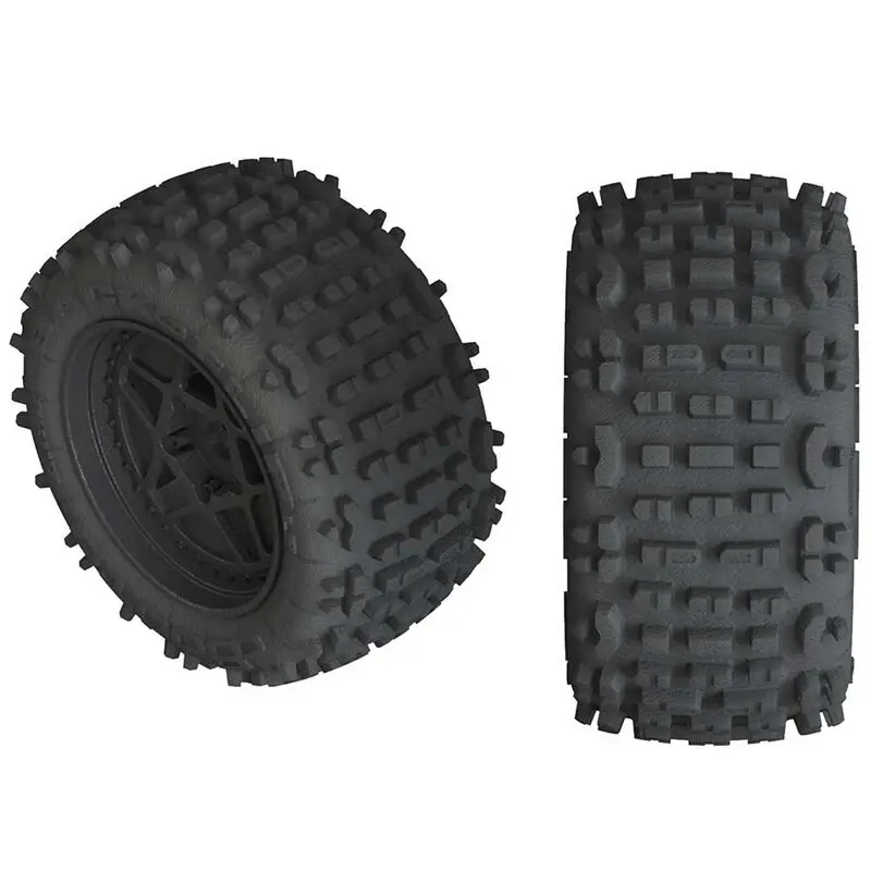 1/10 Dboots Backflip Lp Front/Rear 3.8 Pre-Mounted Tires, 17Mm Hex, Black (2): 4S 1
