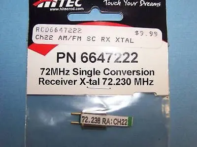 Hitec 72Mhz Single Conversion Receiver Crystal (72.230 Mhz) Ch. 22 #6647222 1