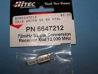 Hitec 72Mhz Single Conversion Receiver Crystal (72.030 Mhz) Ch. 12 #6647212 2