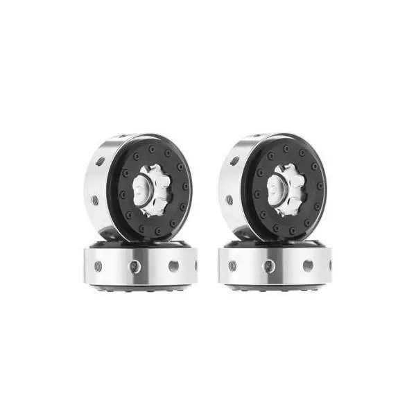 Hot Racing Silver Beadlock 1.9 Rims Black Rings Scx2 (Hrac1514) 2