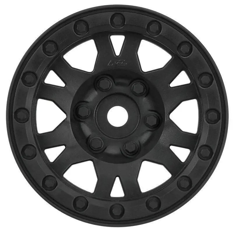 Impulse 1.9, Plastic, Black, Bead-Loc, Front/Rear Wheels (2): Crawler 2