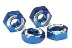 Wheel Hubs, Hex, 6061-T6 Aluminum (Blue) (4)/ Axle Pins (2.5X10mm) (4) 2