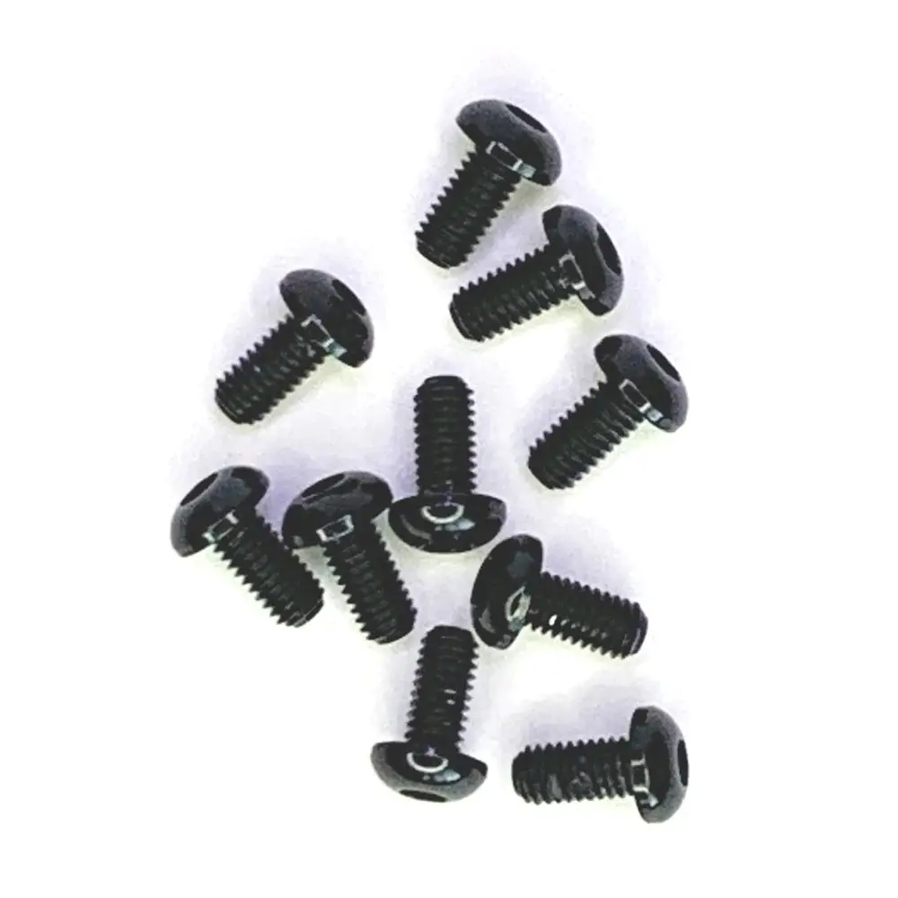 Racers Edge Button Head Hex Screw 3X6mm Black (10Pcs) 1