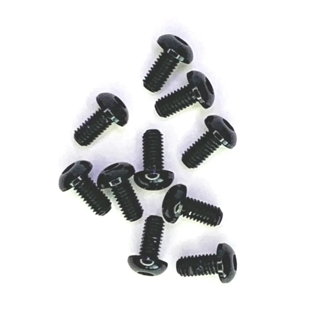 Racers Edge Button Head Hex Screw 3X8mm Black (10Pcs) 1