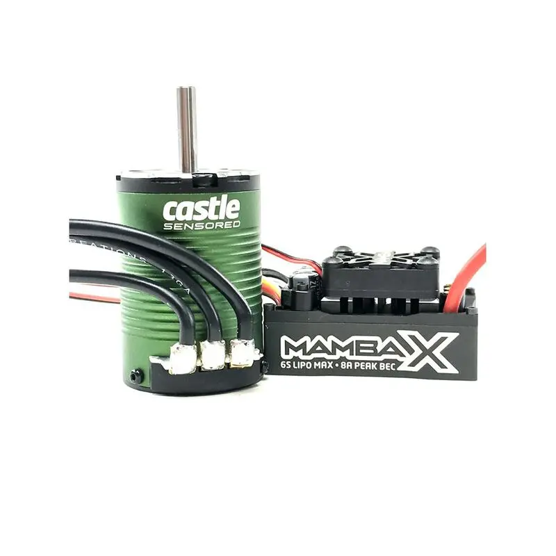 Castle 1/10 Mamba X Sct Pro Waterproof Esc/1410-3800Kv Sensored Brushless Motor Combo: 4Mm Bullet - Cse010016101 1