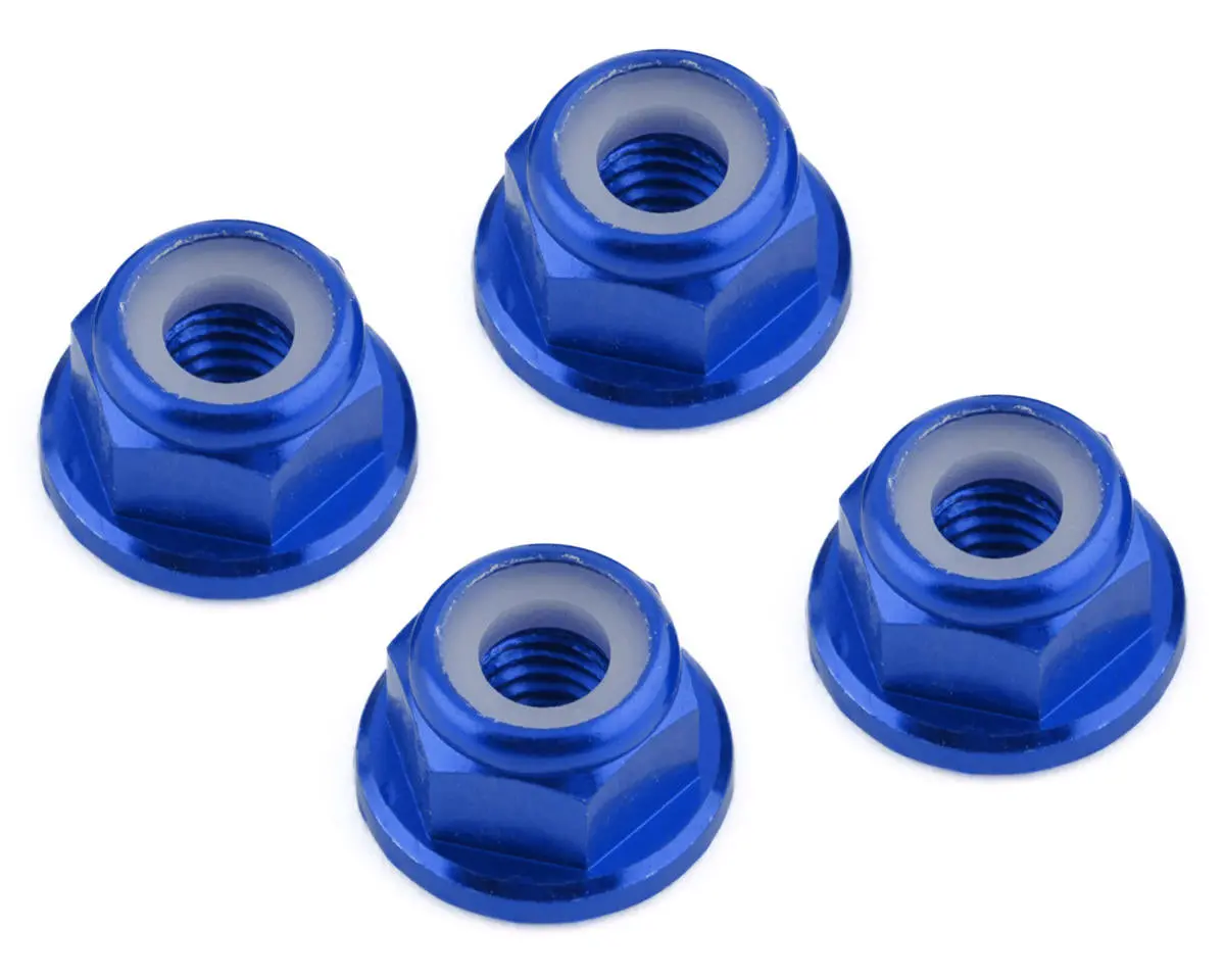 Dragrace Concepts M4 Serrated Flanged Lock Nuts Blue (4) 1