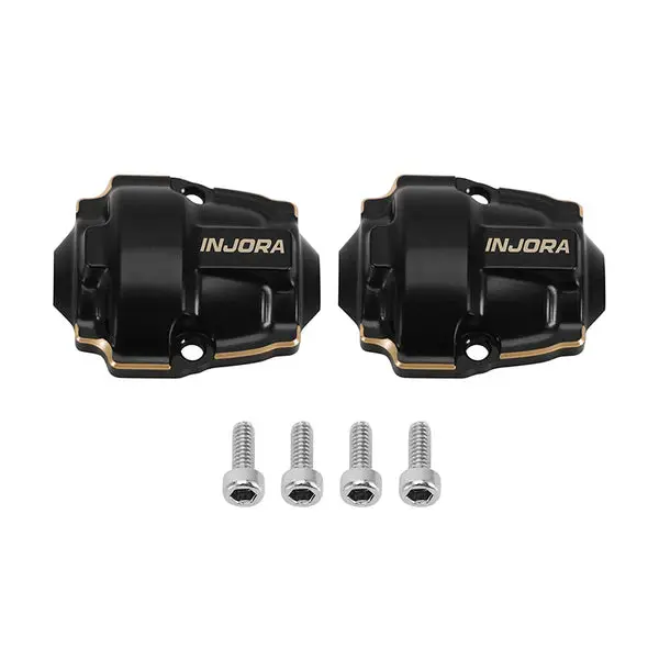 Injora Black Coating Brass Diff Covers For 1/32 Redcat Ascent-32 1