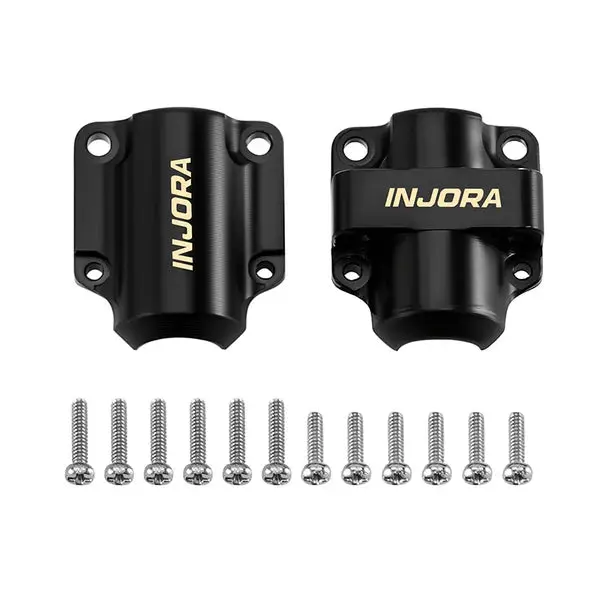 Injora Black Brass Diff Covers For 1/30 Scx30 Stock Axles 1