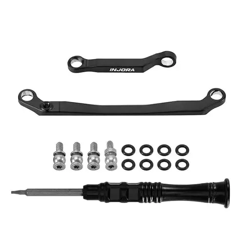 Injora Black Brass Steering Links For 1/30 Axial Scx30 1