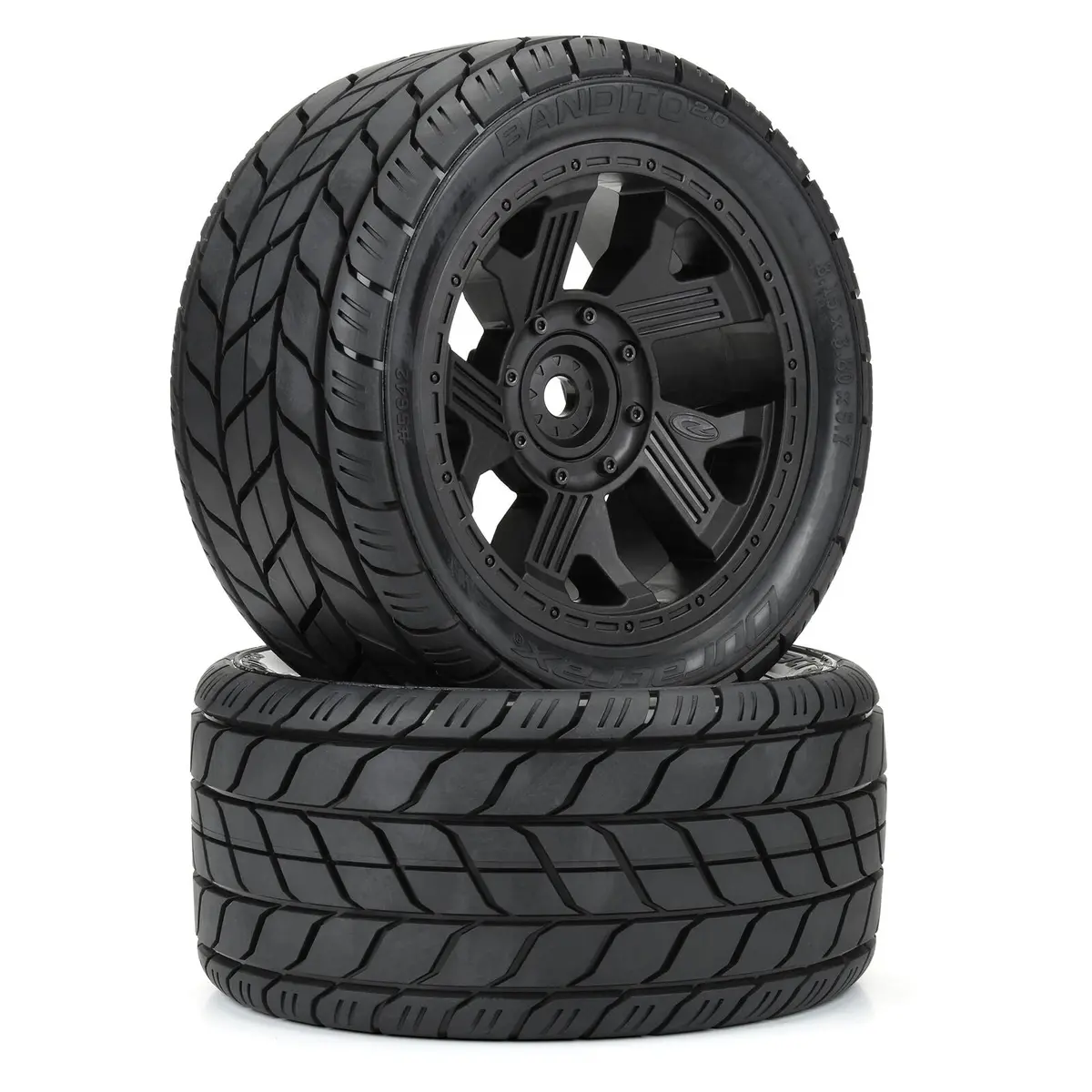 1/6 Bandito 2.0 F/R 5.7" Monster Truck Tires Mtd 24Mm Blk Ripper (2) - Dtx564210 1
