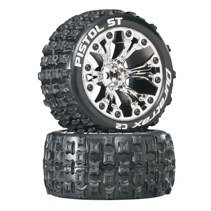 Pistol St 2.8" Mounted 1/2" Offset C2 Tires, Chrome 1