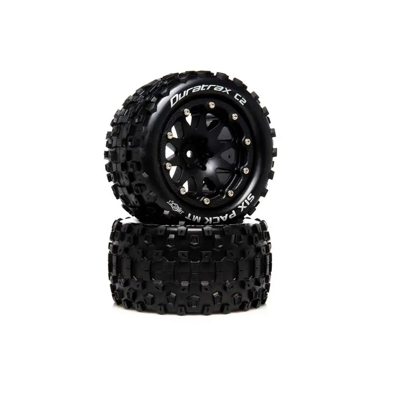 Six Pack Mt Belted 2.8" 2Wd Mounted Rear Tires, .5 Offset, Black (2) 1