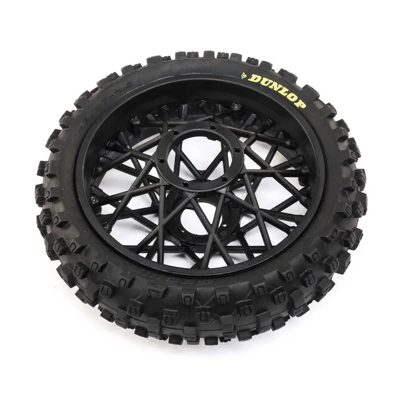 Losi Dunlop Mx53 Rear Tire Mounted, Black: Promoto-Mx 1
