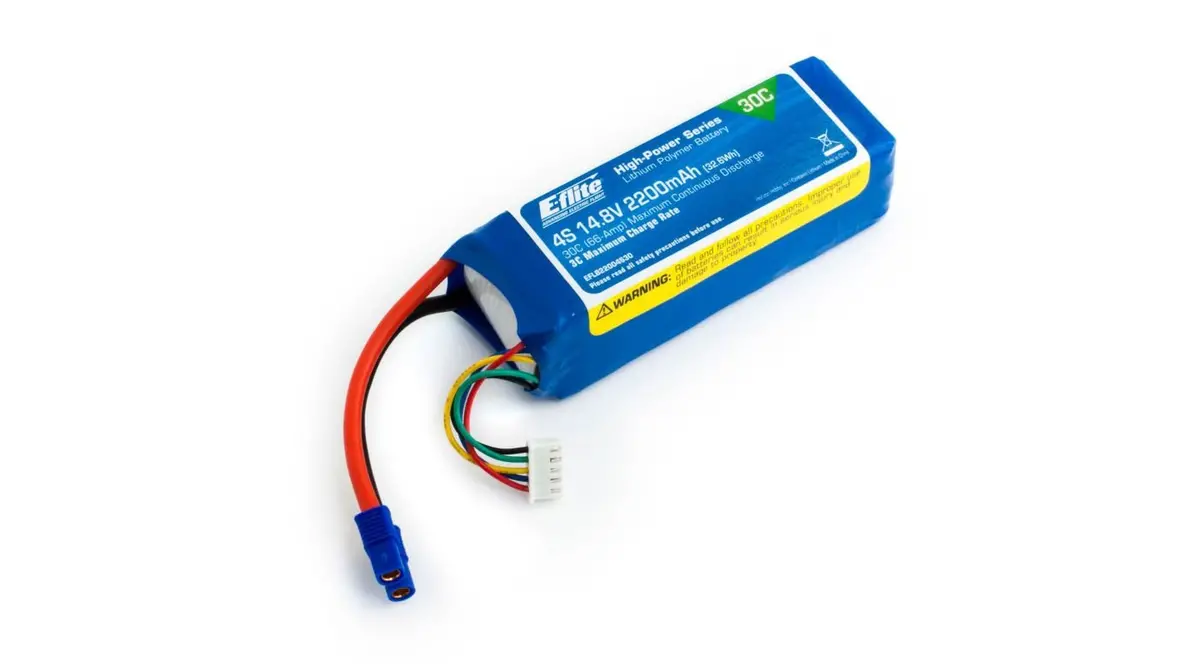 2200Mah 4S 14.8V 30C Lipo, 13Awg: Ec3 (Eflb22004s30) 1