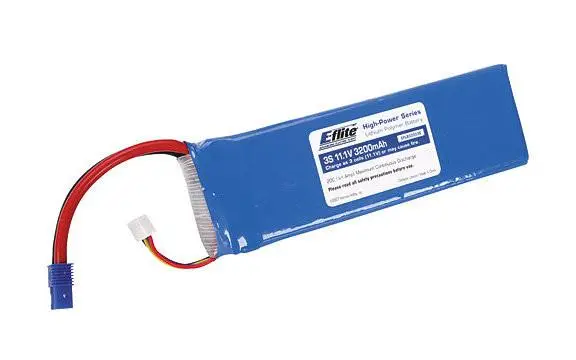 3200Mah 3S 11.1V 20C Lipo, 13Awg Ec3  By E-Flite 1