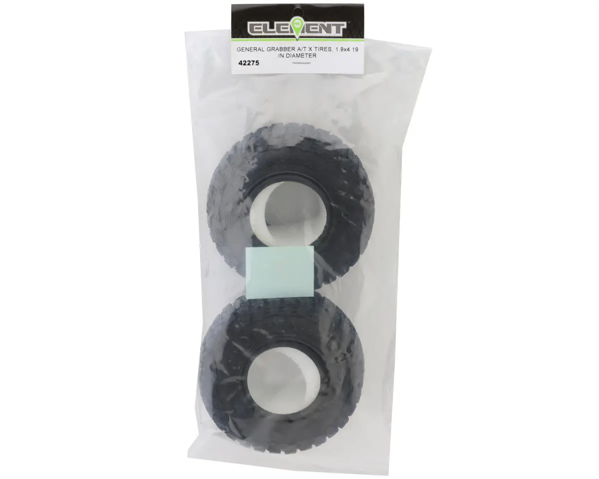 Associated Element Rc 1.9X4.19" General Grabber A/T X Tires (2) 1