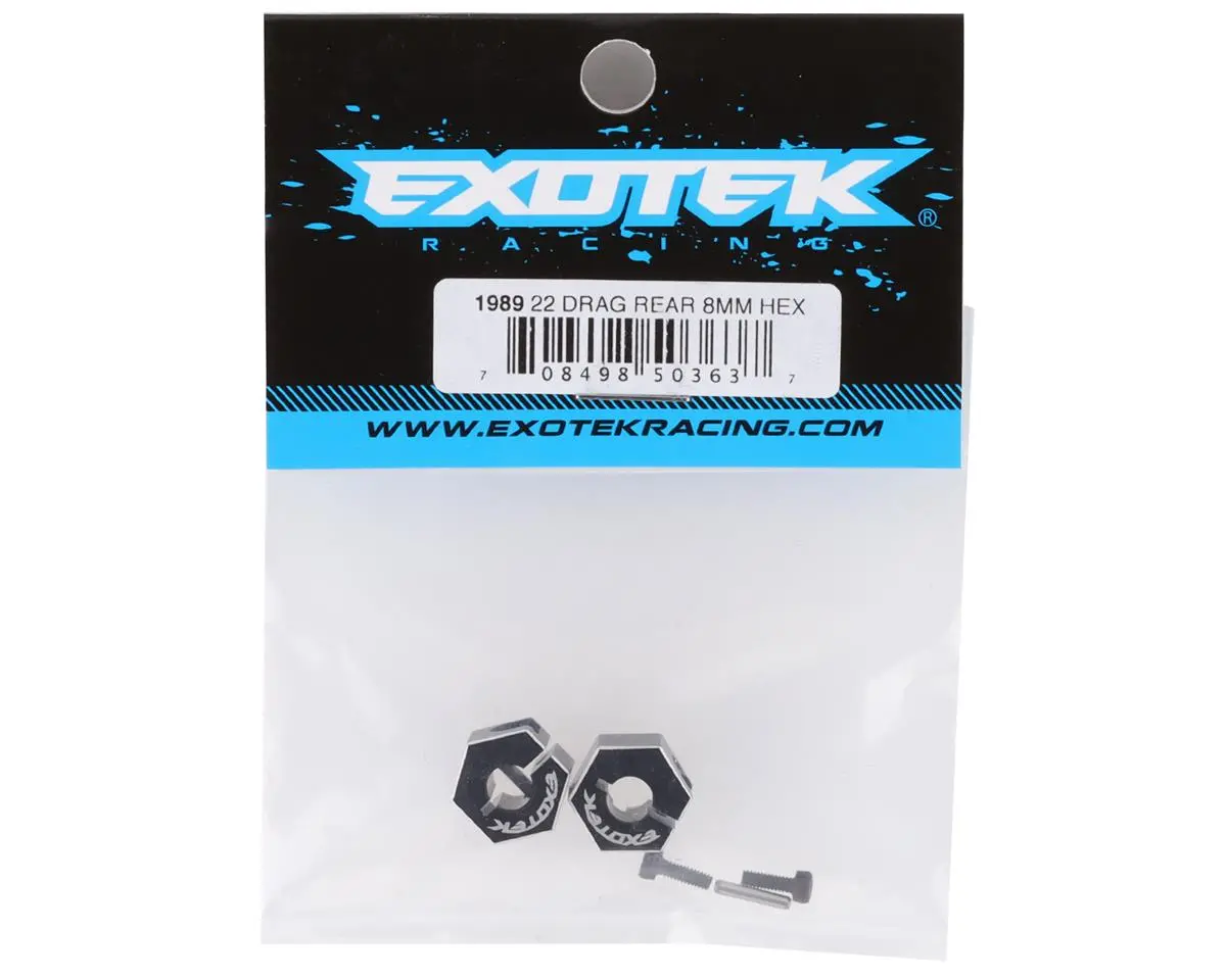 Exotek Tlr 22 Drag Racing Wide Clamping Rear Hex (Black) (2) (8.5Mm) 1