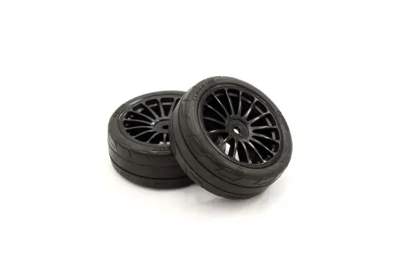 Kyosho Premounted Tire Fz02(15-Spoke Bk/M/2Pcs) 1