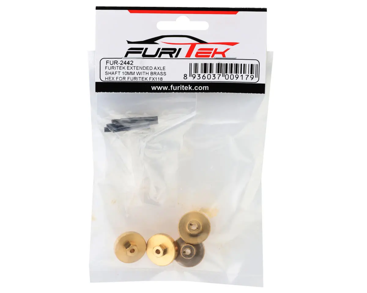 Furitek Fx18 Extended Brass Wheel Hex Adapters (10Mm) (4) (14.1G) 1
