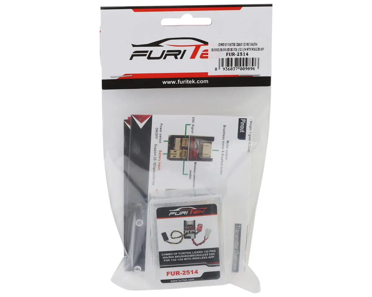 Furitek Lizard 132 Pro (30A/50A) Brushless/Brushed Esc For 1/32 Micro Crawlers W/Wireless Module 2