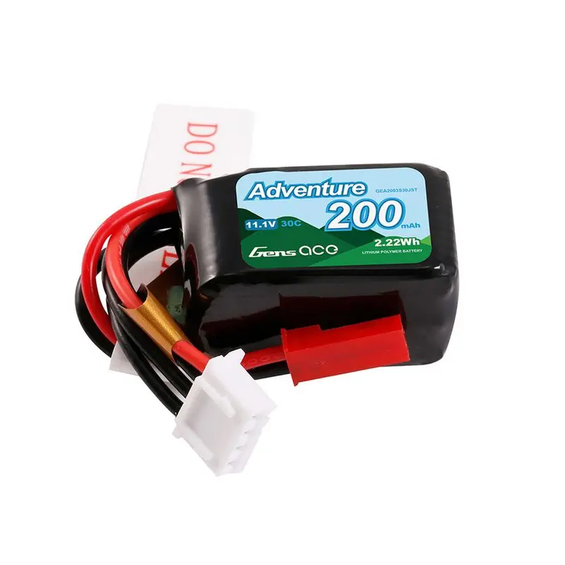 Gens Ace 11.1V 200Mah 3S 30C G-Tech Lipo Battery: Jst 1