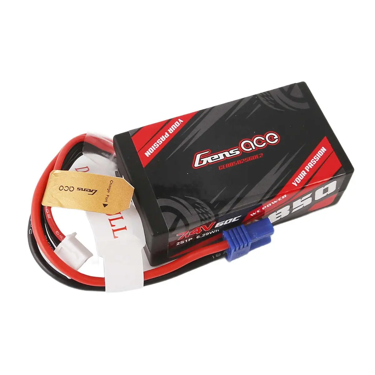 7.4V 850Mah 2S 60C Hard Case Lipo Battery: Ec2 - Gea8502s60e2 2